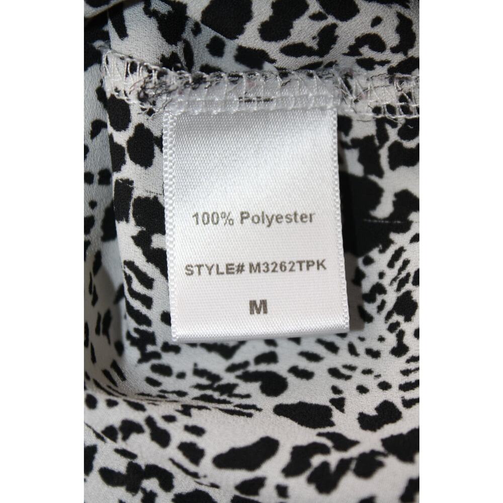 VERSE Women's Tops Blouse Medium Black & White Animal Print V-Neck Tunic‎ - Picture 5 of 5